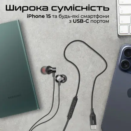 Гарнитура Promate Silken-C Black