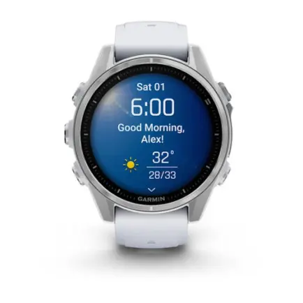 Смарт-годинник Garmin Fenix 8 43mm AMOLED Silver with Whitestone Silicone (010-02903-00)
