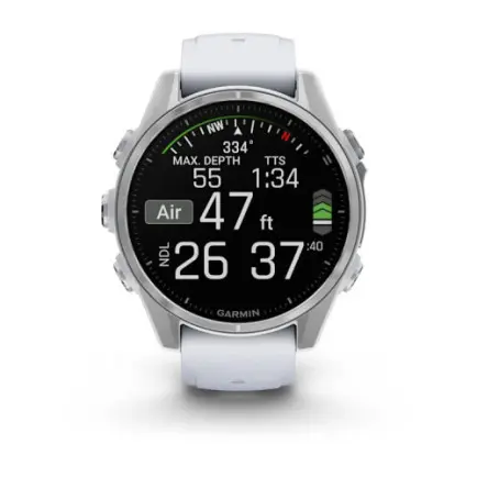 Смарт-годинник Garmin Fenix 8 43mm AMOLED Silver with Whitestone Silicone (010-02903-00)