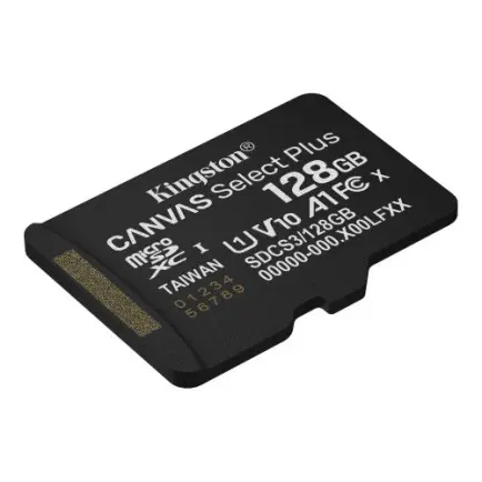 Карта памяти MicroSDXC 128GB UHS-I Class 10 Kingston Canvas Select Plus R150MB/s + SD-адаптер (SDCS3/128GB)