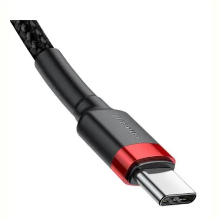 Кабель Baseus Cafule USB-C-USB-C, PD2.0 60W 1м Black/Red (CATKLF-G91)