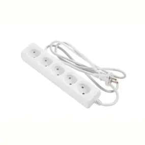 Сетевой удлинитель 2E 5XCEE7/17, 2G*1.0мм, 1.5м, white