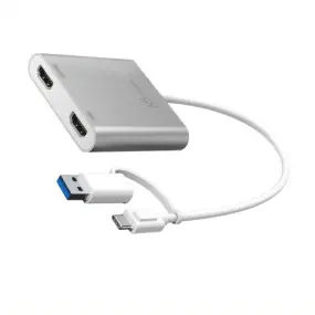 Адаптер J5create USB-C/A - 2 HDMI (M/F)