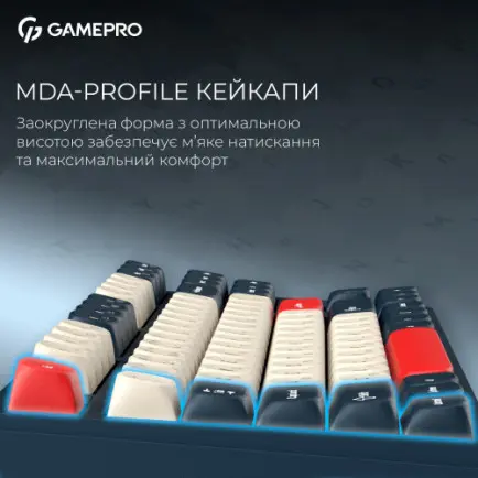 Клавіатура бездротова GamePro Asgard Ragnar Keychron Super Red Switch Blue (MK285BL)
