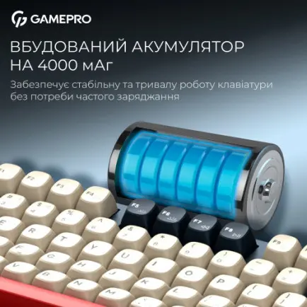 Клавіатура бездротова GamePro Asgard Ragnar Keychron Super Red Switch Blue (MK285BL)