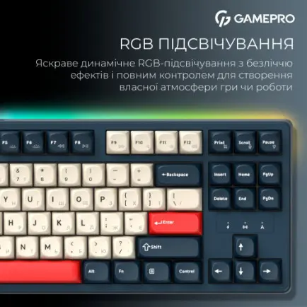Клавіатура бездротова GamePro Asgard Ragnar Keychron Super Red Switch Blue (MK285BL)