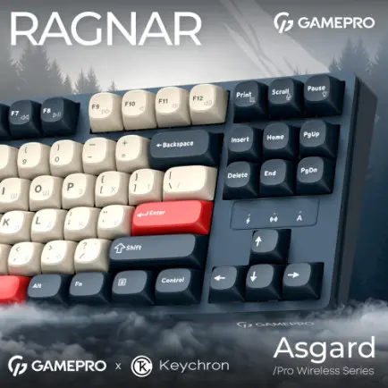 Клавіатура бездротова GamePro Asgard Ragnar Keychron Super Red Switch Blue (MK285BL)