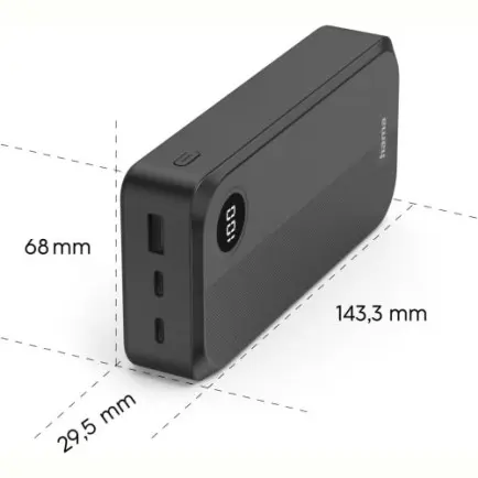 Універсальна мобільна батарея Hama 20000mAh 15W Black (00201755)