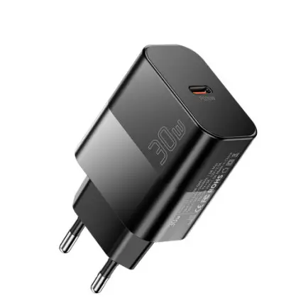 Мережевий зарядний пристрій Essager Travel Charger 30W USB-C Black (E30JSB1-SYTT1-T)