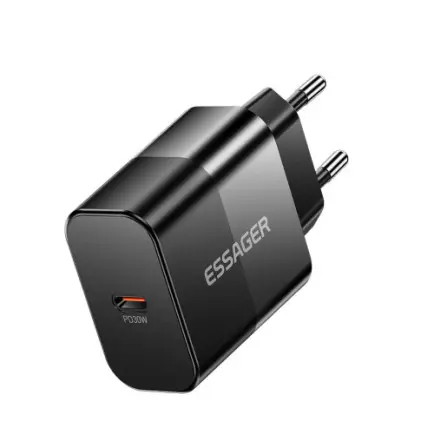 Мережевий зарядний пристрій Essager Travel Charger 30W USB-C Black (E30JSB1-SYTT1-T)