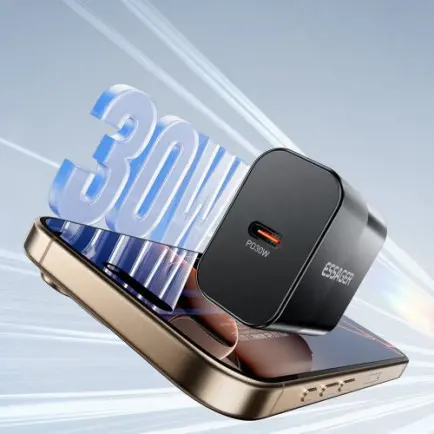 Мережевий зарядний пристрій Essager Travel Charger 30W USB-C Black (E30JSB1-SYTT1-T)