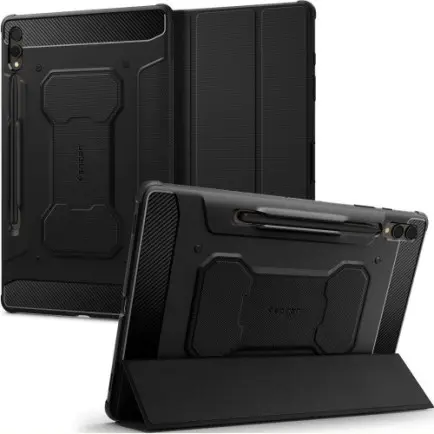 Чохол-книжка Spigen Rugged Armor Pro для Samsung Galaxy Tab S9+ 12.4 SM-X810/SM-X816 / Tab S10+ 12.4 SM-X820/SM-X826 Black (ACS06539)