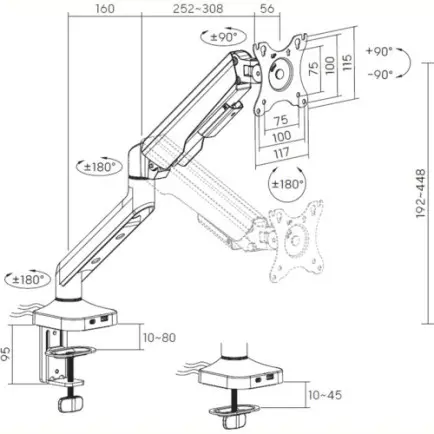 Крепление настольное для монитора OfficePro 17-40" Black (MA451B)