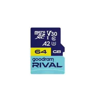 Карта памяти MicroSDXC 64GB UHS-I/U3 Class 10 Goodram RIVAL M2AA R170/W120MB/s + SD-adapter (GGSM2AA-0640R12)