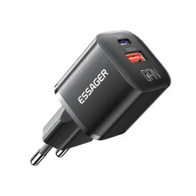 Мережевий зарядний пристрій Essager Camber 20W USB A + Type C Black (ECTAC-HMB01-P)