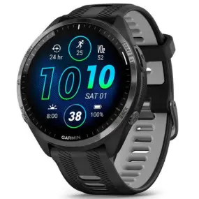 Смарт-часы Garmin Forerunner 965 Carbon Gray DLC Titanium Bezel with Black Case and Black/Powder Gray Silicone Band (010-02809-80)