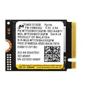 Накопитель SSD  512GB Micron M.2 2230 PCIe 4.0 x4 3D QLC (MTFDKBK512QFM)