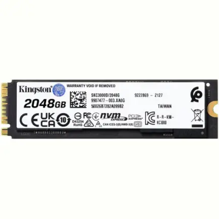 Накопитель SSD 2TB Kingston KC3000 M.2 2280 PCIe 4.0 x4 NVMe 3D TLC (SKC3000D/2048G)