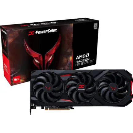 Видеокарта AMD Radeon RX 9070 XT 16GB GDDR6 Red Devil PowerColor (RX9070XT 16G-E/OC)