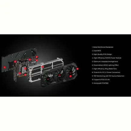 Видеокарта AMD Radeon RX 9070 XT 16GB GDDR6 Red Devil PowerColor (RX9070XT 16G-E/OC)