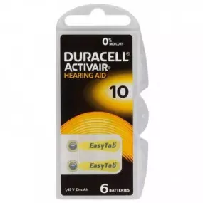 Батарейка Duracell Activair 10 BL 6 шт (для слуховых аппаратов)