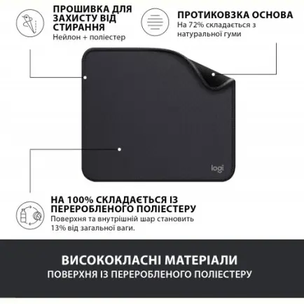 Игровая поверхность Logitech Mouse Pad Studio Graphite (956-000049)