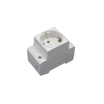 Розетка ELM SO-10E-DIN с заземлением на DIN-рейку 16A Белая (41-0023)