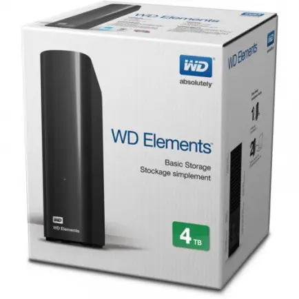 Накопитель внешний 3.5" USB 4.0TB WD Elements Desktop (USB, Black, WDBWLG0040HBK-EESN)