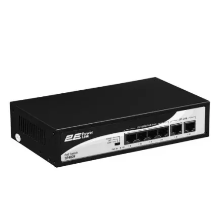 Коммутатор 2E PowerLink SP402F (4xFE PoE, 2xFE Uplink, PoE Max 55W, неуправляемый)