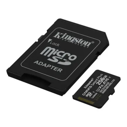 Карта пам`яті MicroSDXC 256GB UHS-I Class 10 Kingston Canvas Select Plus R150MB/s + SD-адаптер (SDCS3/256GB)