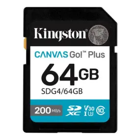 Карта памяти SDXC   64GB UHS-I/U3 Class 10 Kingston Canvas Go! Plus R200/W200MB/s (SDG4/64GB)