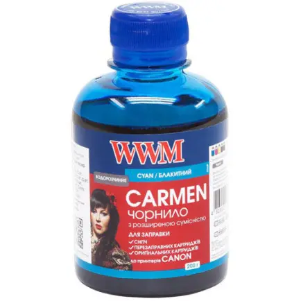 Чорнило WWM Universal Carmen для Сanon серій PIXMA iP/iX/MP/MX/MG Cyan (CU/C)