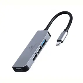 Концентратор USB Type-C Cablexpert 1хUSB3.0, 3хUSB2.0, металл, Grey (UHB-CM-U3P1U2P3-01)