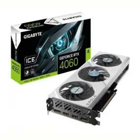 Видеокарта GF RTX 4060 8GB GDDR6 Eagle Ice OC Gigabyte (GV-N4060EAGLEOC ICE-8GD)