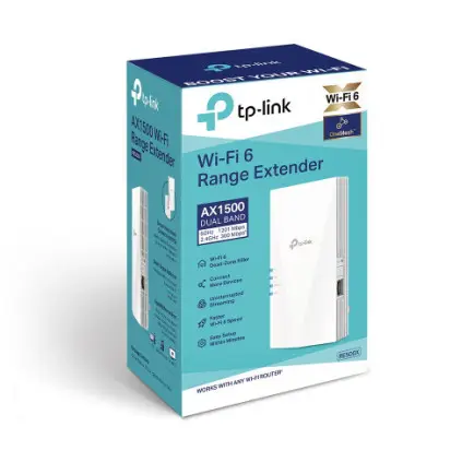 Точка доступа TP-Link RE500X (AX1500, Wi-Fi 6, 1xGE, OneMesh, 2 встроенные антенны, усилитель Wi-Fi сигнала)