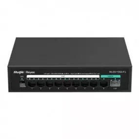 Коммутатор Ruijie Reyee RG-ES110GS-P-L (8xGE PoE/PoE+, 1xGE uplink, 1xSFP uplink, max PoE 120W, steel case)