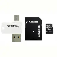 Карта памяти MicroSDHC  16GB UHS-I Class 10 GOODRAM + SD-adapter + OTG Card read..