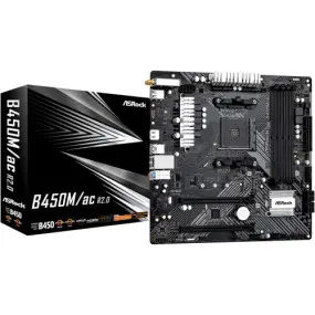 Материнская плата ASRock B450M/ac R2.0 Socket AM4