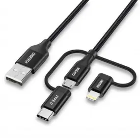 Кабель Choetech USB - Lightning + microUSB + USB Type-C (M/M)