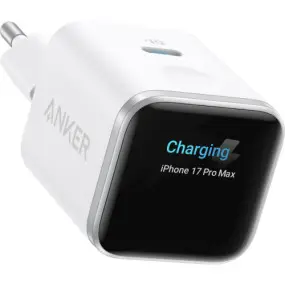 Мережевий зарядний пристрій Anker Nano Charger 45W USB-C Smart Display Aurora White (A121DG21)