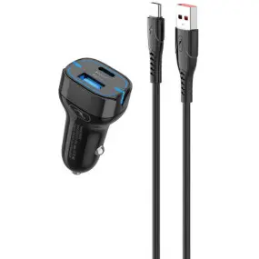 Автомобильное зарядное устройство SkyDolphin SZ19T PD 20W + QC3.0 20W Black (SDAZP-000104)