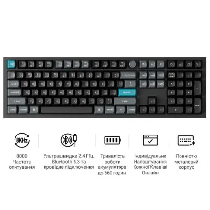 Клавиатура беспроводная Keychron Q6 Ultra Keychron Red Switch Black RGB (Q6U-M1-UA)