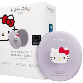 Щетка для лица Geske Facial Brush 3 в 1 by Hello Kitty с держателем Purple (HK000052PU01)