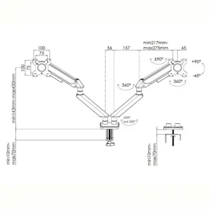 Кронштейн Anda Seat Stealth II 17"-32" Black (AD-W-A6D-2S-BB)