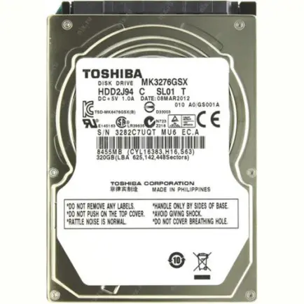 Накопитель HDD 2.5" SATA 320GB Toshiba 5400rpm 8MB (MK3276GSX)