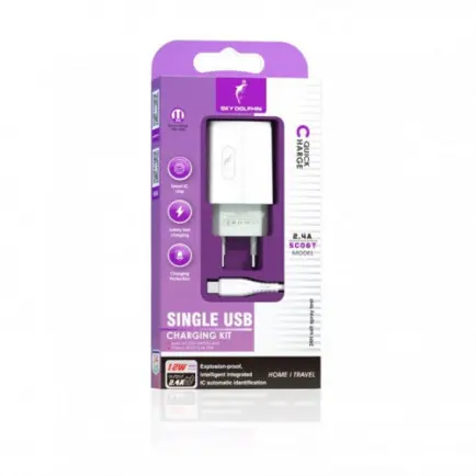 Сетевое зарядное устройство SkyDolphin SC06T (1USBx2.4A)