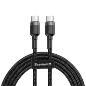 Кабель Baseus Cafule USB-C-USB-C, PD2.0 60W 2м Black/Grey (CATKLF-HG1)