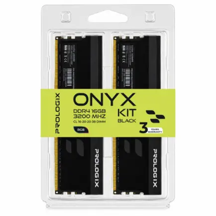 Модуль памяти DDR4 2x8GB/3200 Prologix Onyx Black RGB (PRO16GB3200YBR4K)
