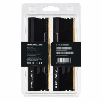 Модуль памяти DDR4 2x8GB/3200 Prologix Onyx Black RGB (PRO16GB3200YBR4K)