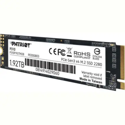Накопитель SSD 1.92TB Patriot P310 M.2 2280 PCIe NVMe 3.0 x4 TLC (P310P192TM28)